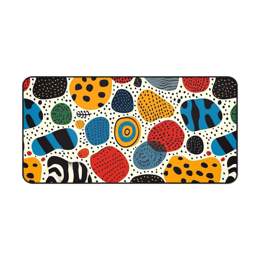 Colorful Abstract Pebble Desk Mat Vibrant Patterned Mouse Pad for Home Office