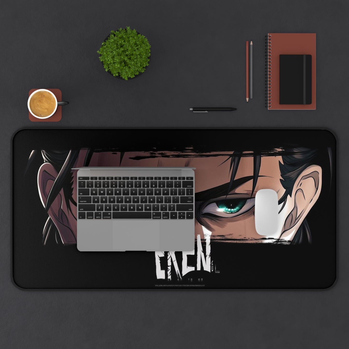 Eren Anime Desk Mat Intense Green-Eyed Character Gaming/Work Mousepad