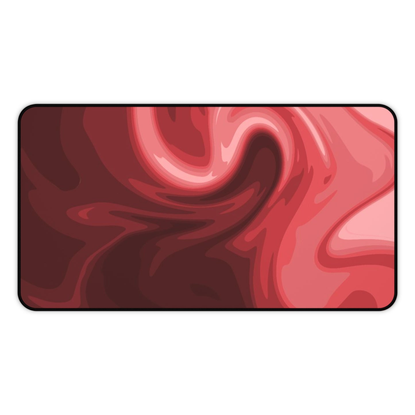Red Marble Swirl Desk Mat  Abstract Gradient Gaming & Office Mouse Pad