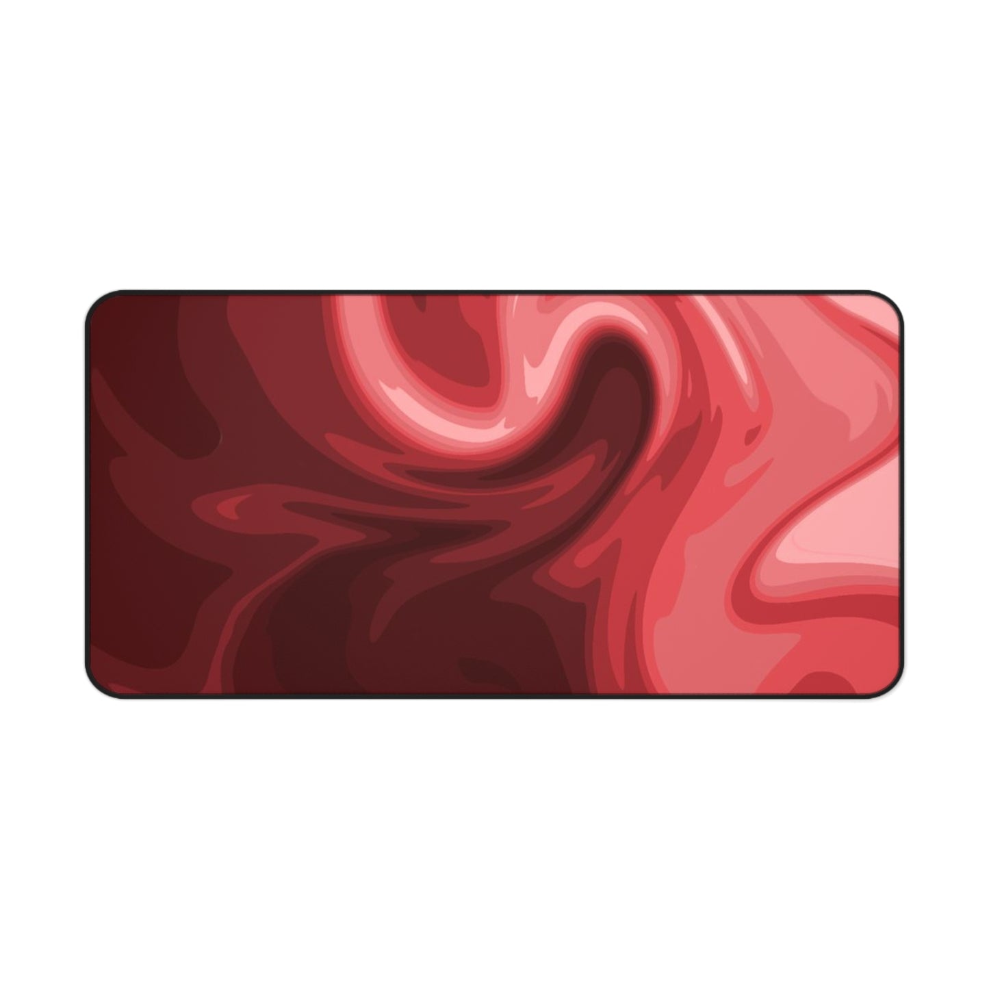 Red Marble Swirl Desk Mat  Abstract Gradient Gaming & Office Mouse Pad
